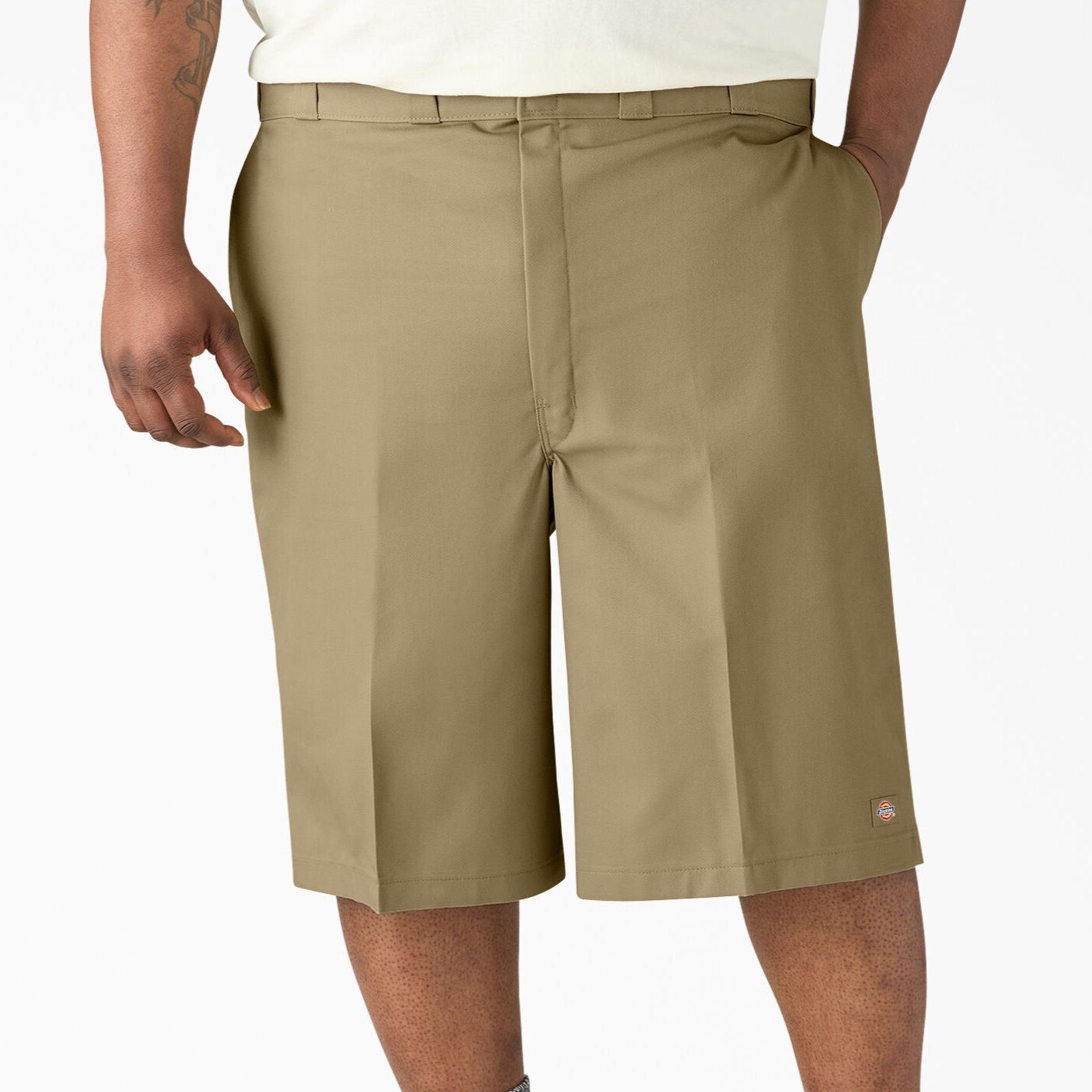 DICKIES LOOSE FIT FLAT FRONT WORK SHORT, 13" (KHAKI)