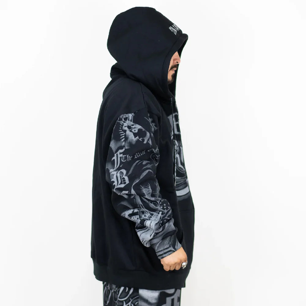 .NEW FB COUNTY TATTED UP ZIP-UP HOODIE