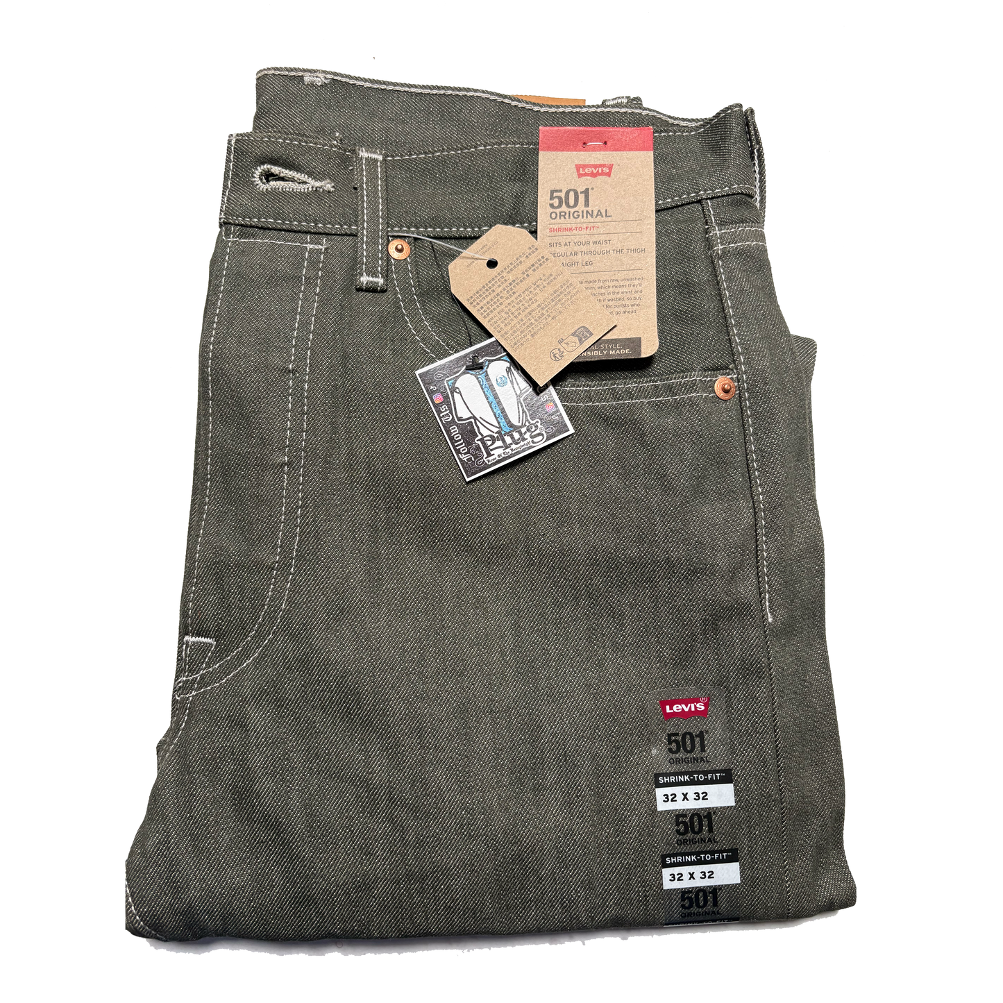 501® ORIGINAL SHRINK-TO-FIT™ MEN'S JEANS OLIVE GREEN