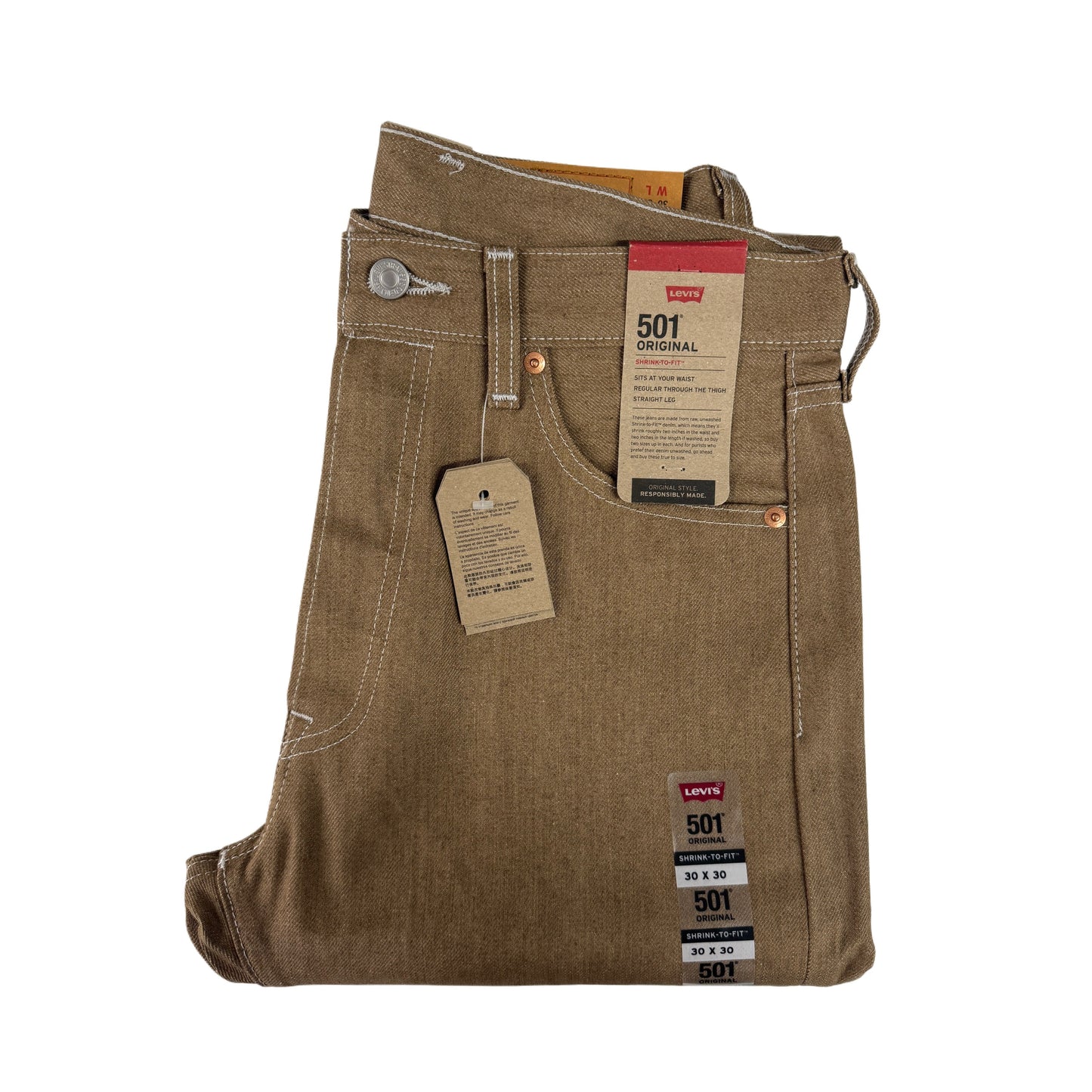 501® ORIGINAL SHRINK-TO-FIT™ MEN'S JEANS Beige White