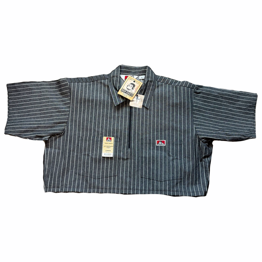 BEN DAVIS LADY CROP TOP 1/2 ZIP (BUTCHER BLOCK)