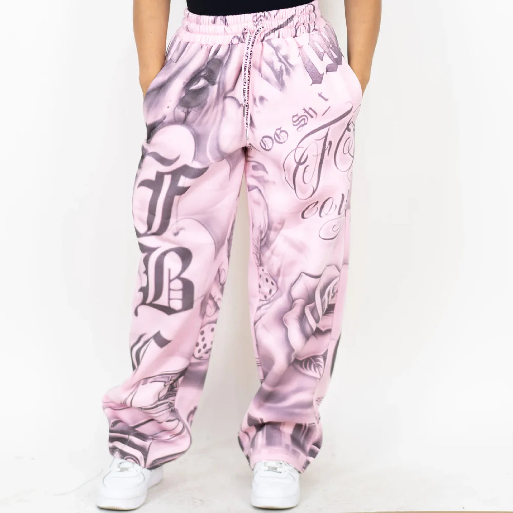 .FB COUNTY TATTED UP SWEATPANTS (PINK)