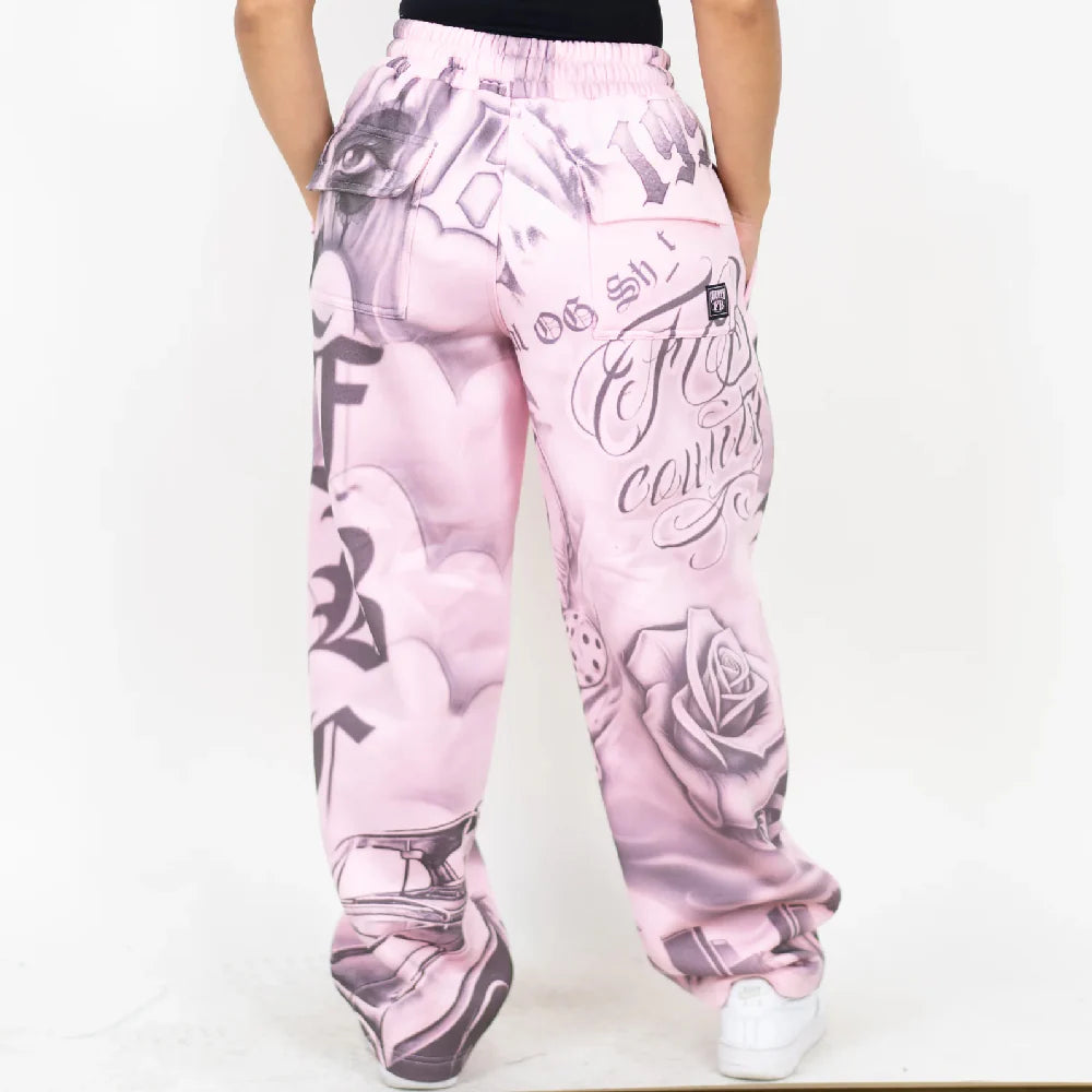 .FB COUNTY TATTED UP SWEATPANTS (PINK)