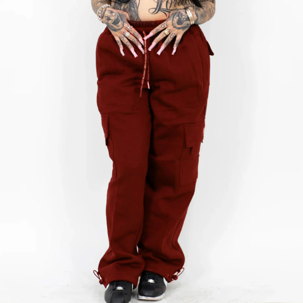 .NEW FB COUNTY HEAVYWEIGHT CARGO SWEATPANTS (BLOODY RED)