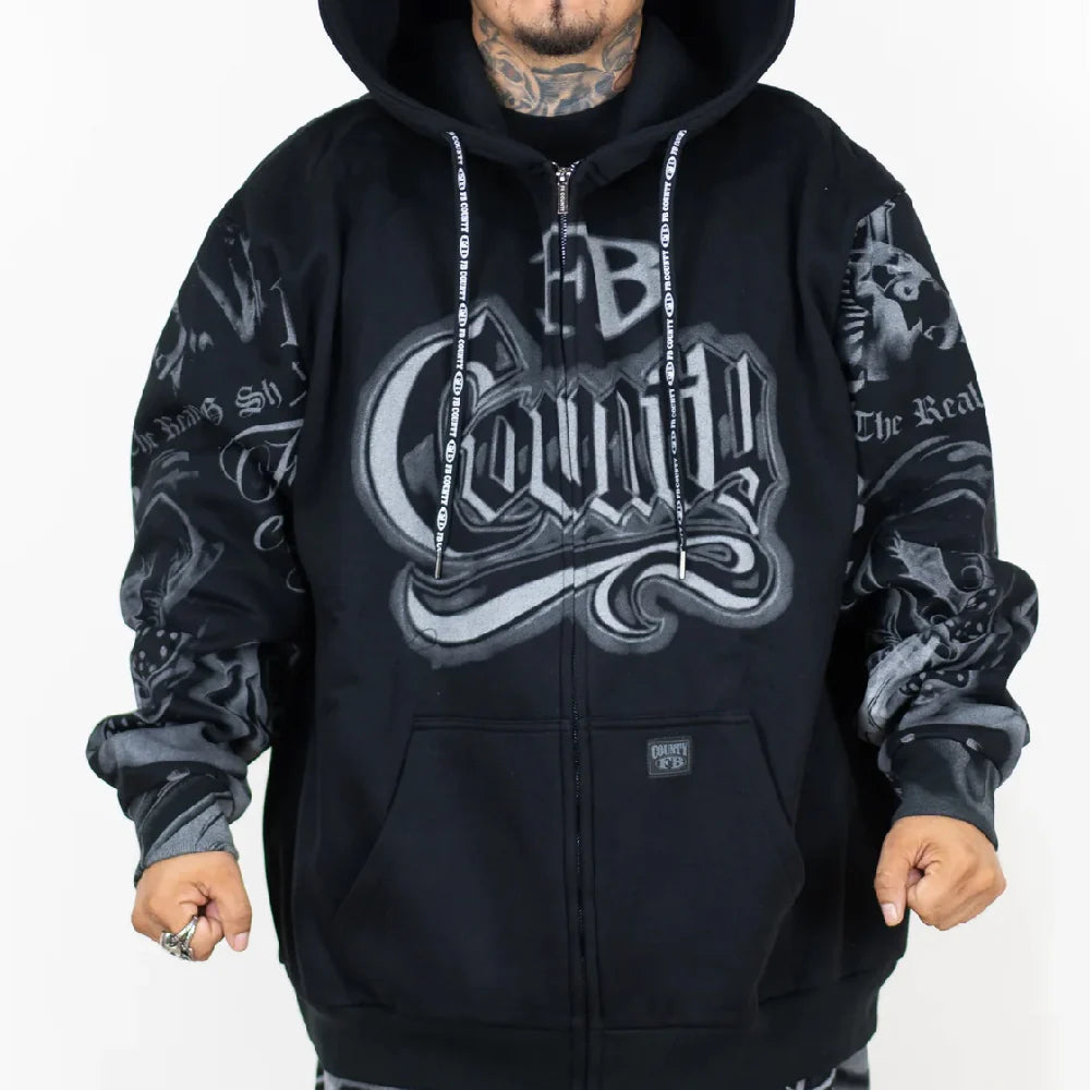 .NEW FB COUNTY TATTED UP ZIP-UP HOODIE
