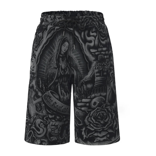 .FB COUNTY INKED UP BAGGY FLEECE SHORTS