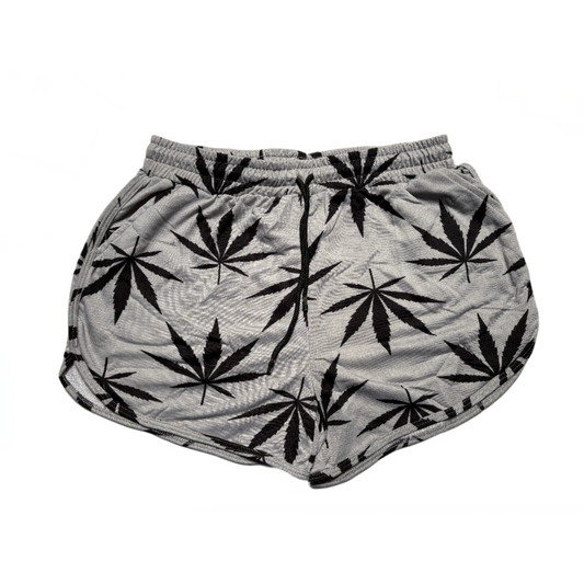 JVINI WEED PATTERN SHORTS