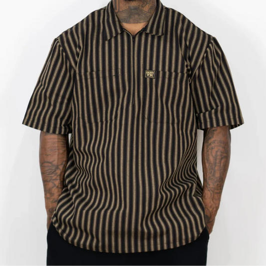 FB COUNTY SHORT SLEEVE CHECKER ZIP SHIRT