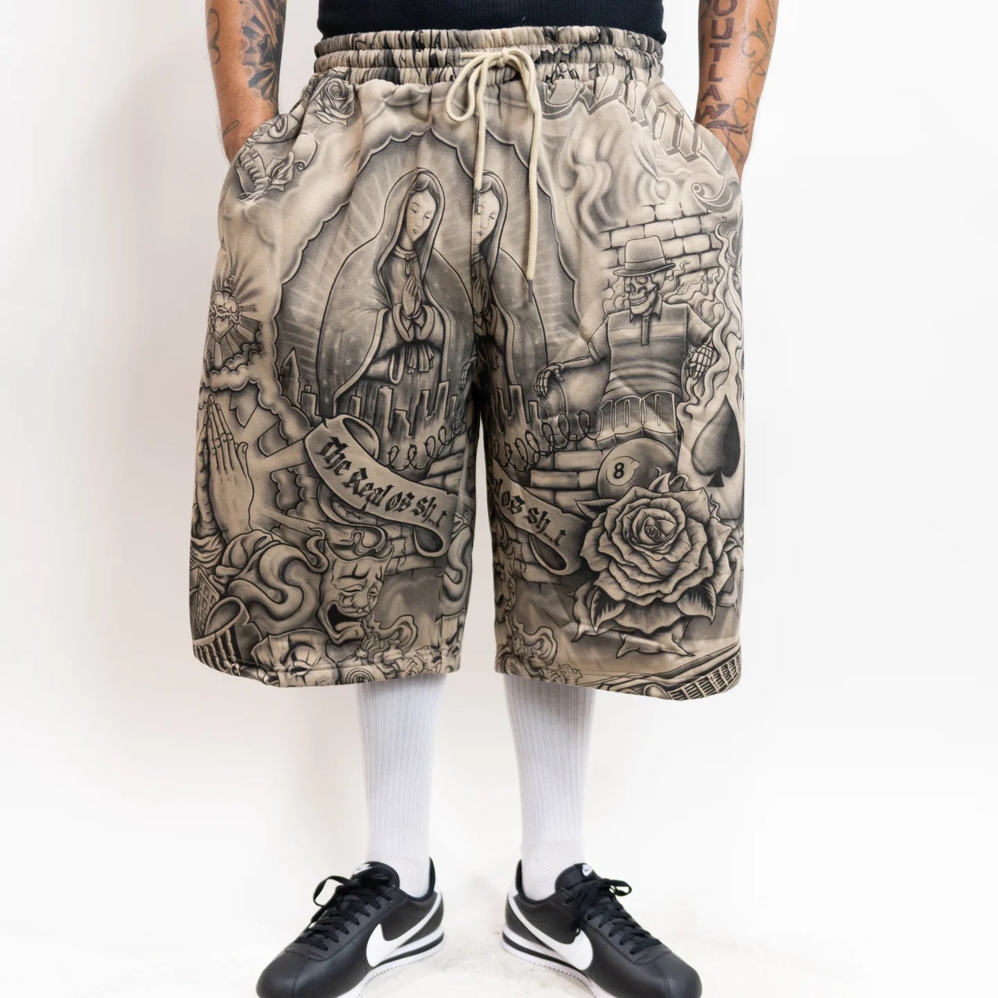 .FB COUNTY INKED UP BAGGY FLEECE SHORTS